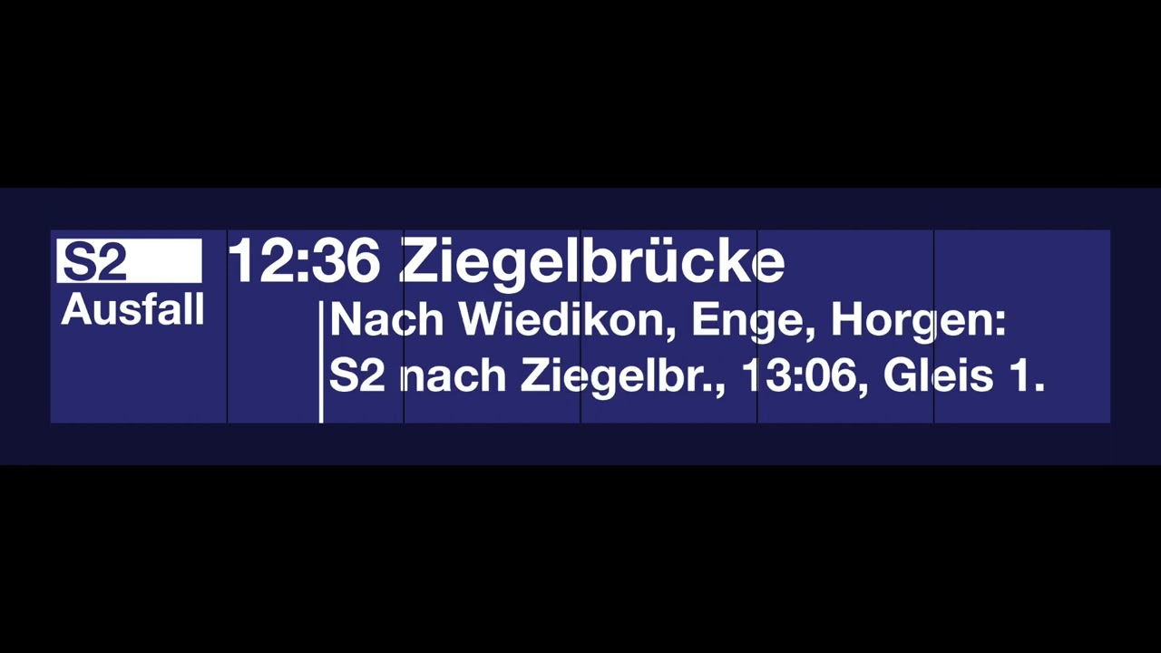 SBB TTS Ausfallmeldung zur S2 nach Ziegelbrücke • Polizeieinsatz im Bhf Oerlikon (De+En)