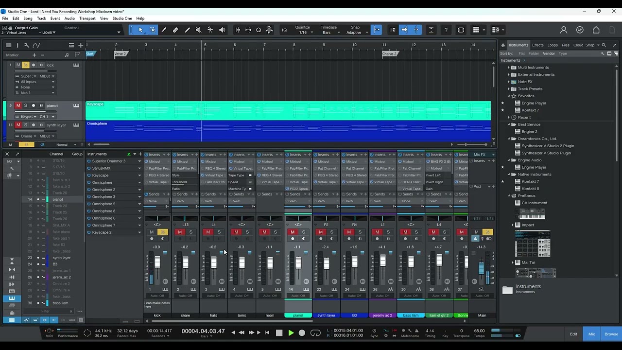 Building an Audio Mix, Part 1, Setting and Balancing Levels
