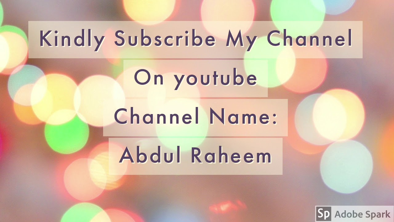 My Channel Introduction | Abdul Raheem| VLOGS|