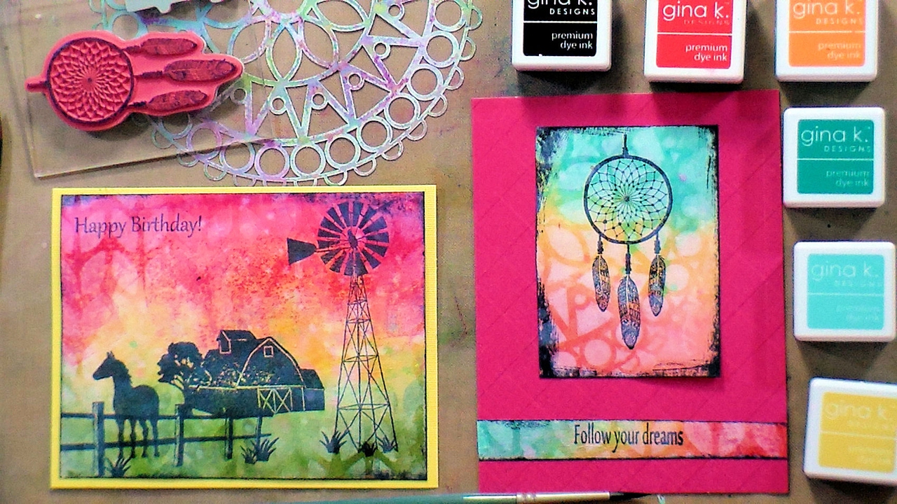 Faux Distress Oxide Look! Stamp School