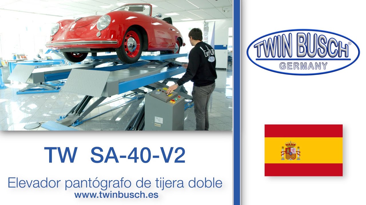 TW SA-40-V2: Elevador pantógrafo de tijera doble para alineación de direcciones de TWIN BUSCH®