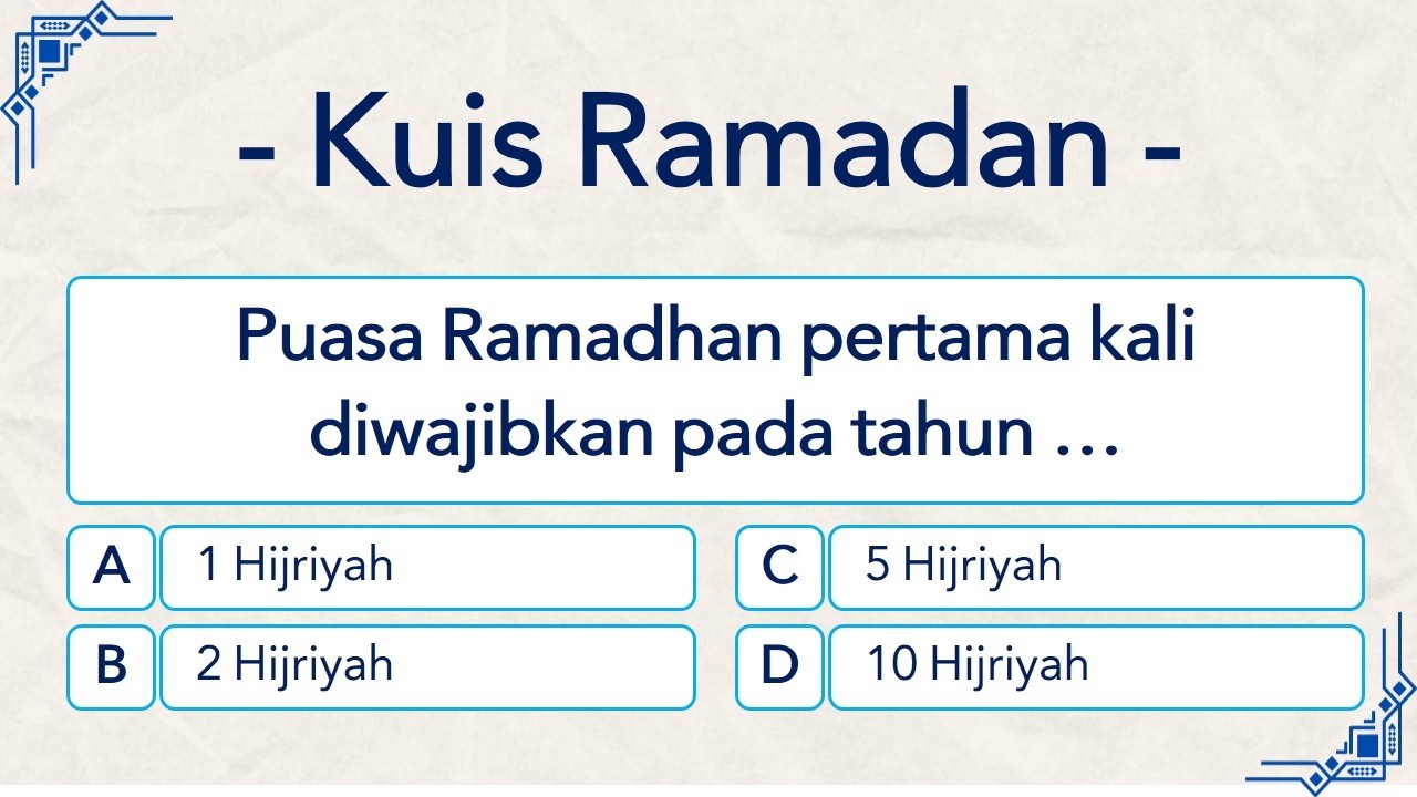 Kuis Ramadan -  Tes Pengetahuan Agama Islam