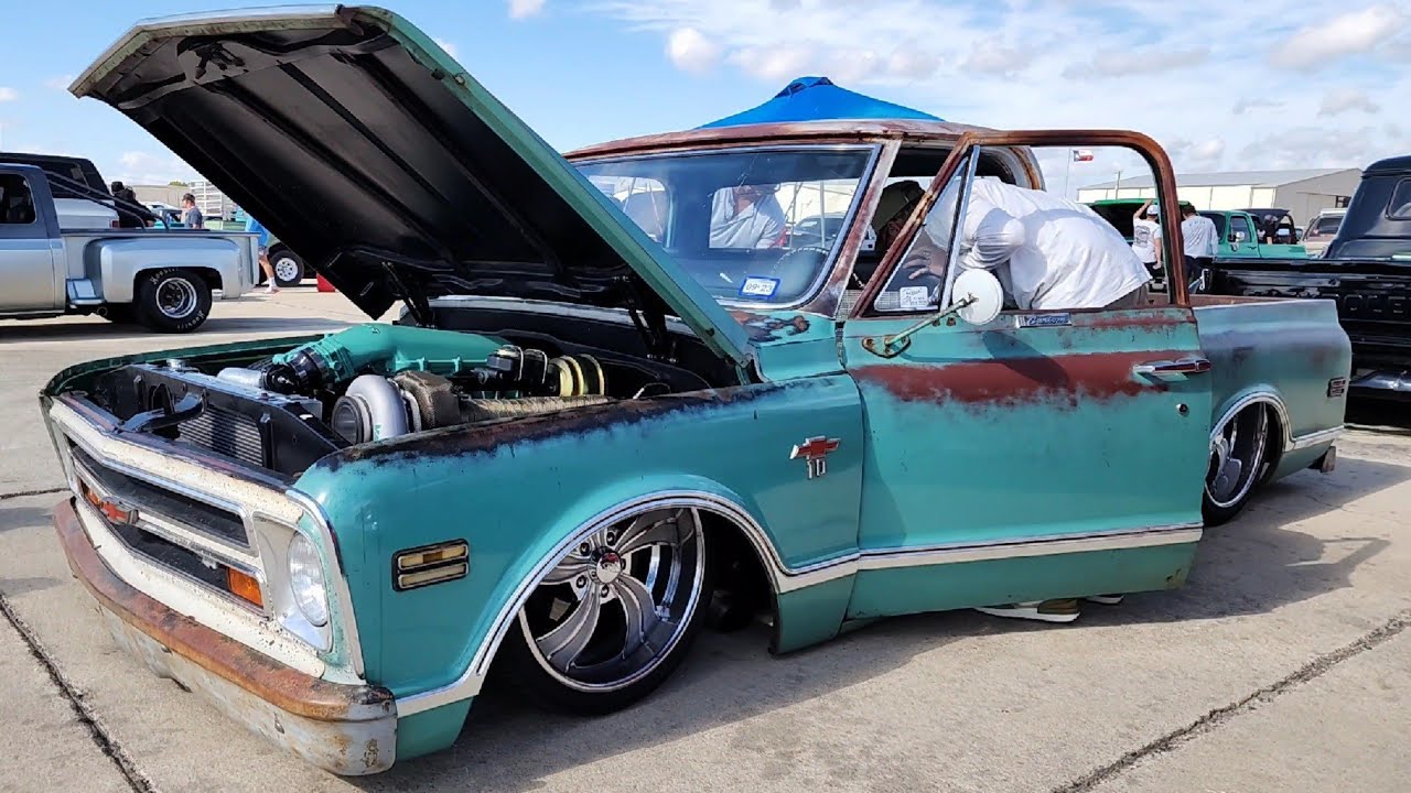 TEXAS TRUCK SHOW C10'S IN THE AIRPORT! @ The C10 Fly-In truck show, San Marcos, Texas in 4k