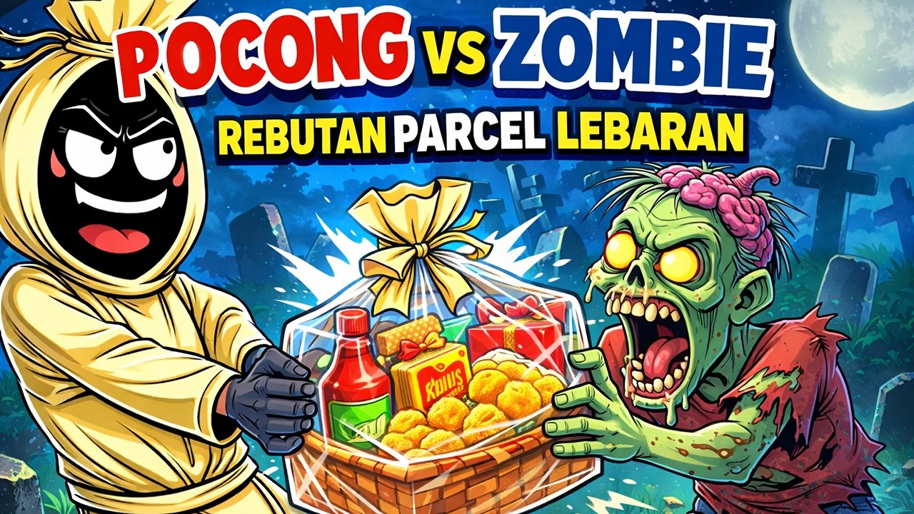Komedi Horor part 42 / POCONG VS ZOMBIE, REBUTAN PARCEL