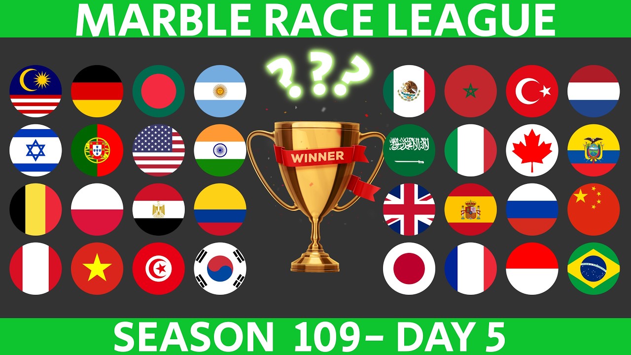 Marble Race League Season 109 DAY 5 Marble Race in Algodoo
