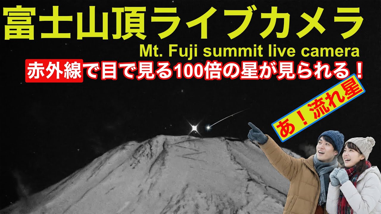 【星空と富士山頂ライブカメラ】#こぐま座γ流星群極大期　#maximumofthegammaursidsmeteor  LIVE from Mt