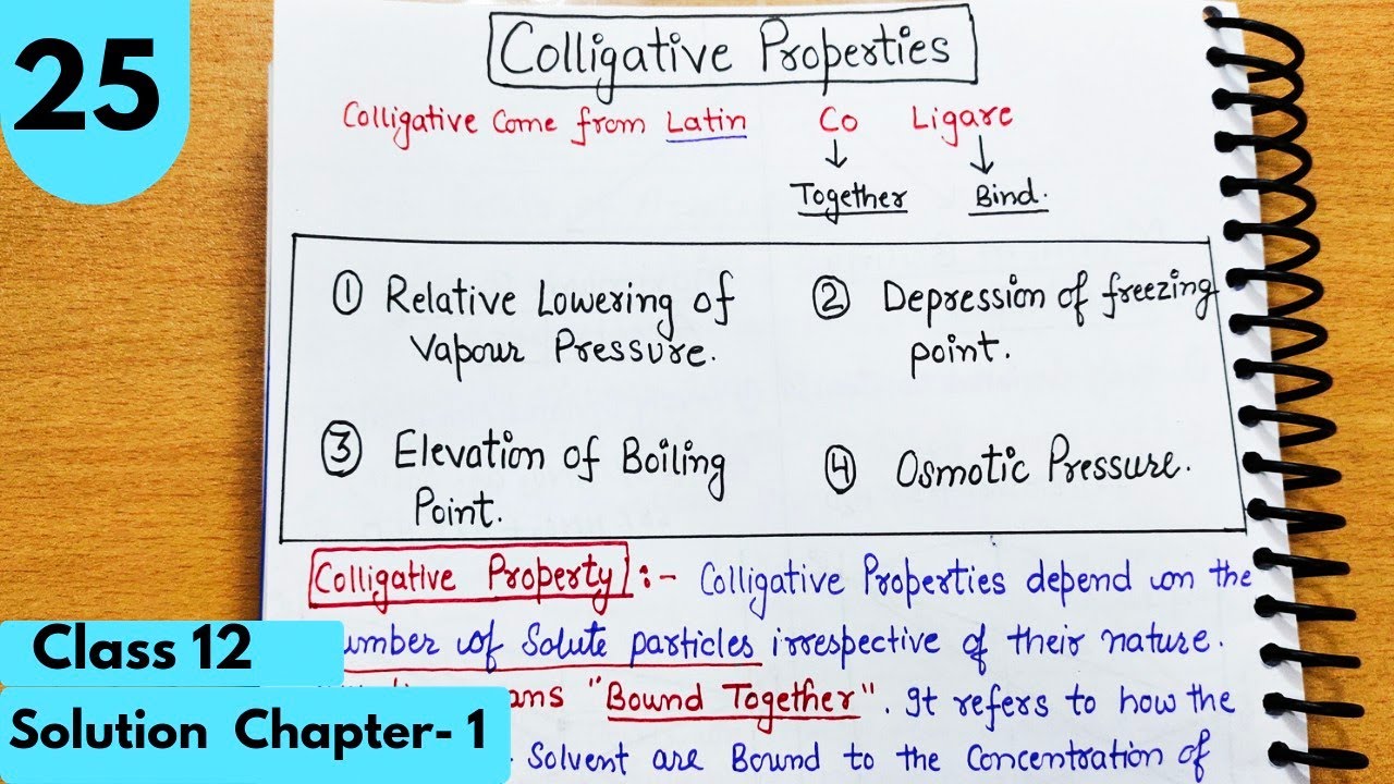 Colligative Properties| Relative Lowering of Vapour Pressure| Solution Chapter-1 Class12 Chemistry