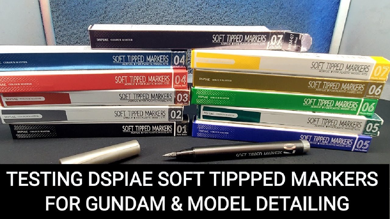 Testing Dspiae All New Soft Tipped Paint Markers For Gundam & Model Building - Real Nice Markers !