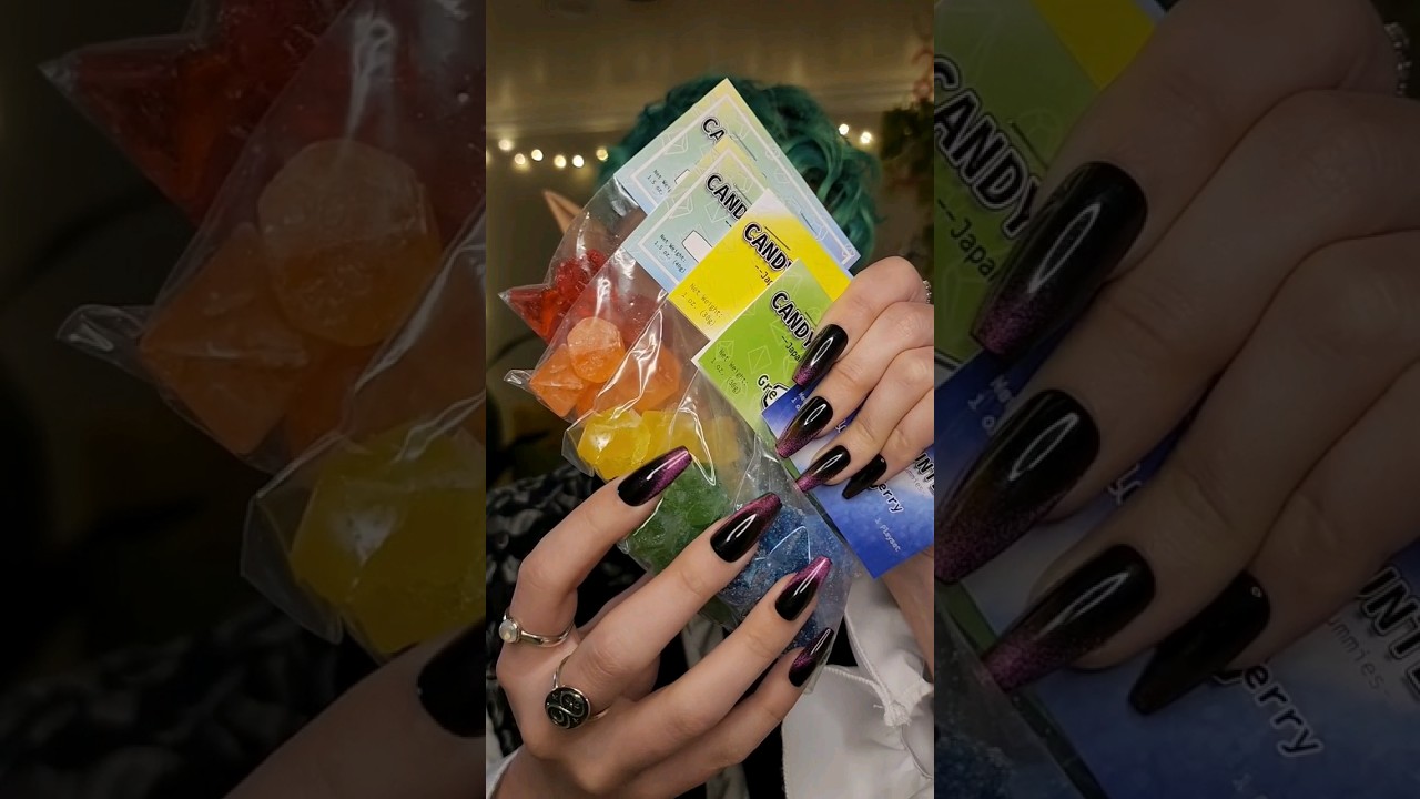 Eating My Dnd Dice 🍭🍬🎲✨️ So Crunchy 😋 #asmr #mukbang #candyasmr