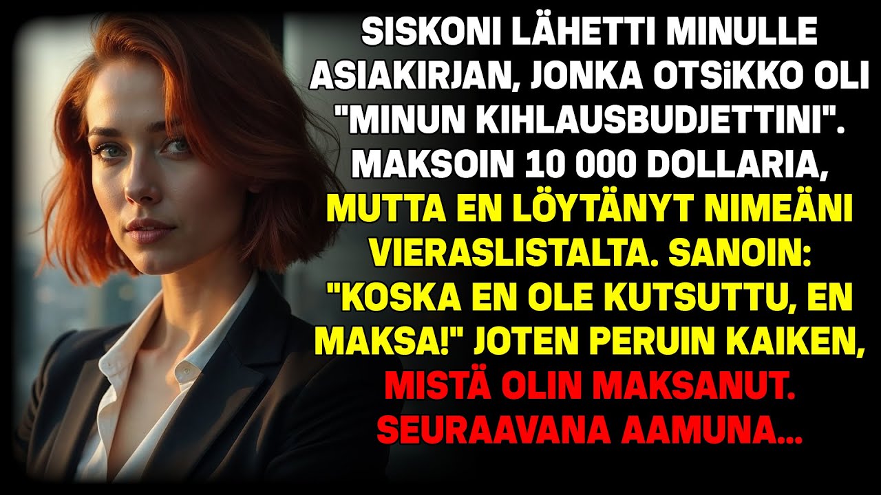 Maksoin $10,000 siskoni kihlajaisista, mutta nimeni ei ollut vieraslistalla…