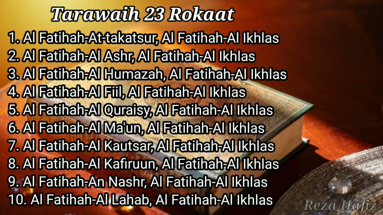 Bacaan Imam Surat Sholat Tarawih Tempo Sedang