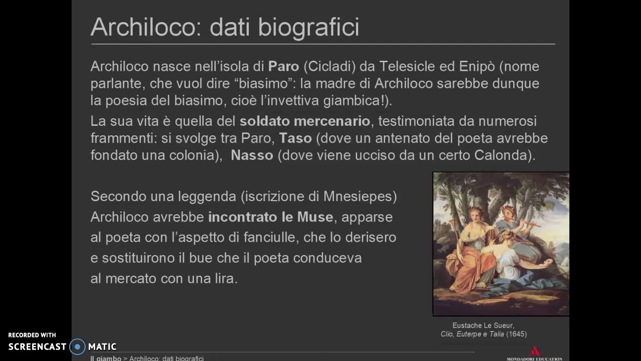La poesia giambica: Archiloco (prof.ssa Della Corte)