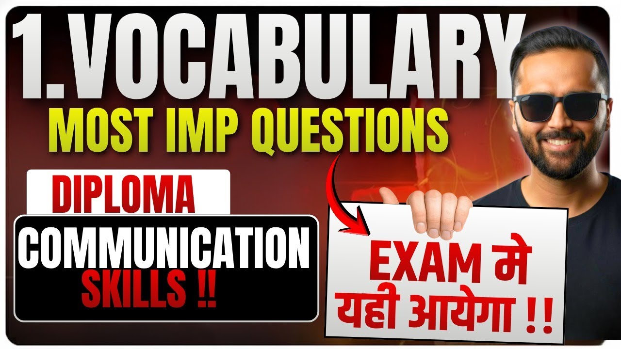 VOCABULARY | MOST IMP QUESTIONS | Communication Skills | DIPLOMA (MSBTE) | Pradeep Giri Sir