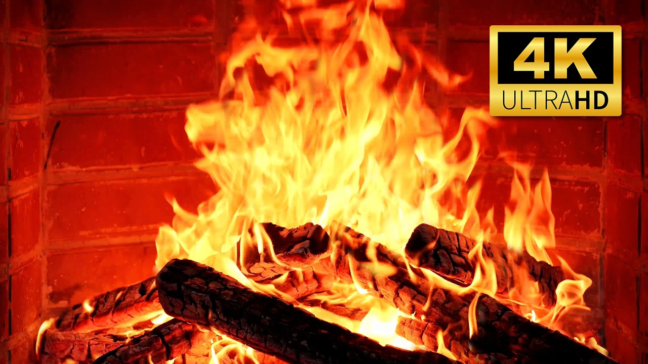 🔥 Fireplace 4K UHD Screensaver 🔥 Crackling Fire Sounds & Fireplace Ambience