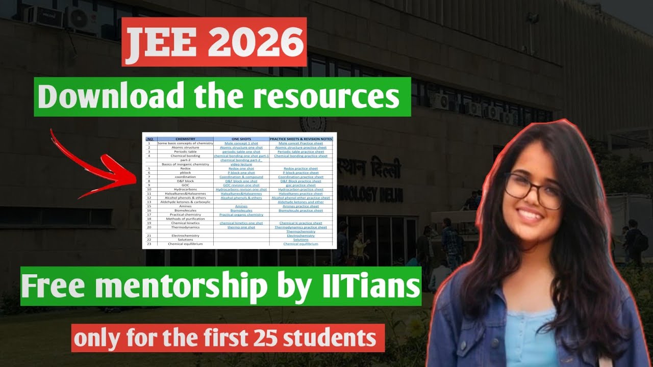 Jee'26 Free Resources and mentorship 