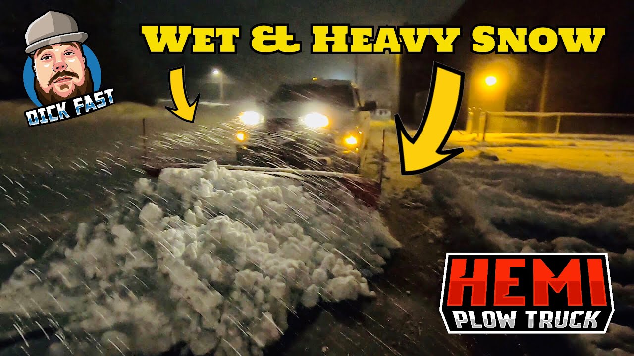 Snowplowing | WET & HEAVY SNOW During a BLIZZARD (plowing deep snow)