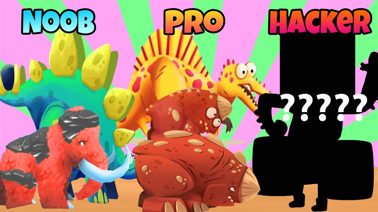 Dinobash - NOOB vs PRO vs HACKER - dinosaurs new