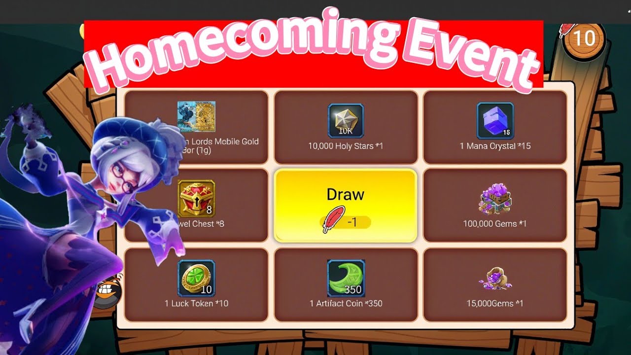 Homecoming Event is BACK!!  TRY OUT MY LUCK || Lords Mobile