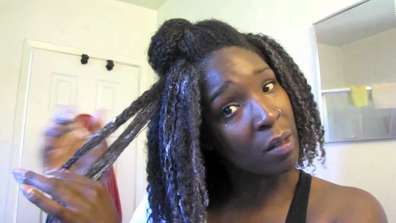 WASH AND GO ROUTINE ON MEDIUM LENGTH NATURAL HAIR 4a 4b (watch in HD)