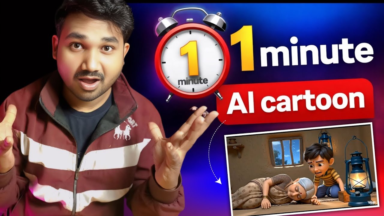 FREE AI Tool से 1 Minute में Cartoon Video 🤯 | Full Editing Tutorial (VIRAL Trick)