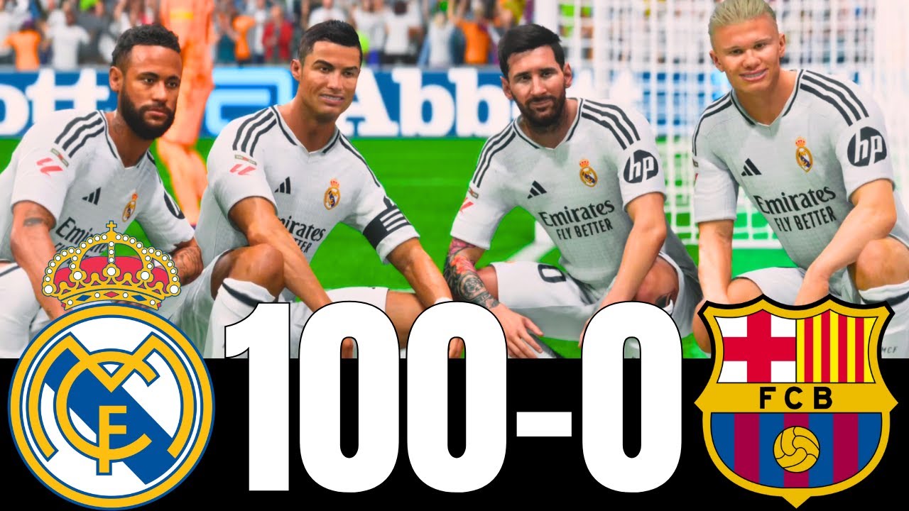 FC 25 -MESSI RONALDO NEYMAR & MBAPPE | ALL STARS | REAL MADRID 100-0 BARCELONA