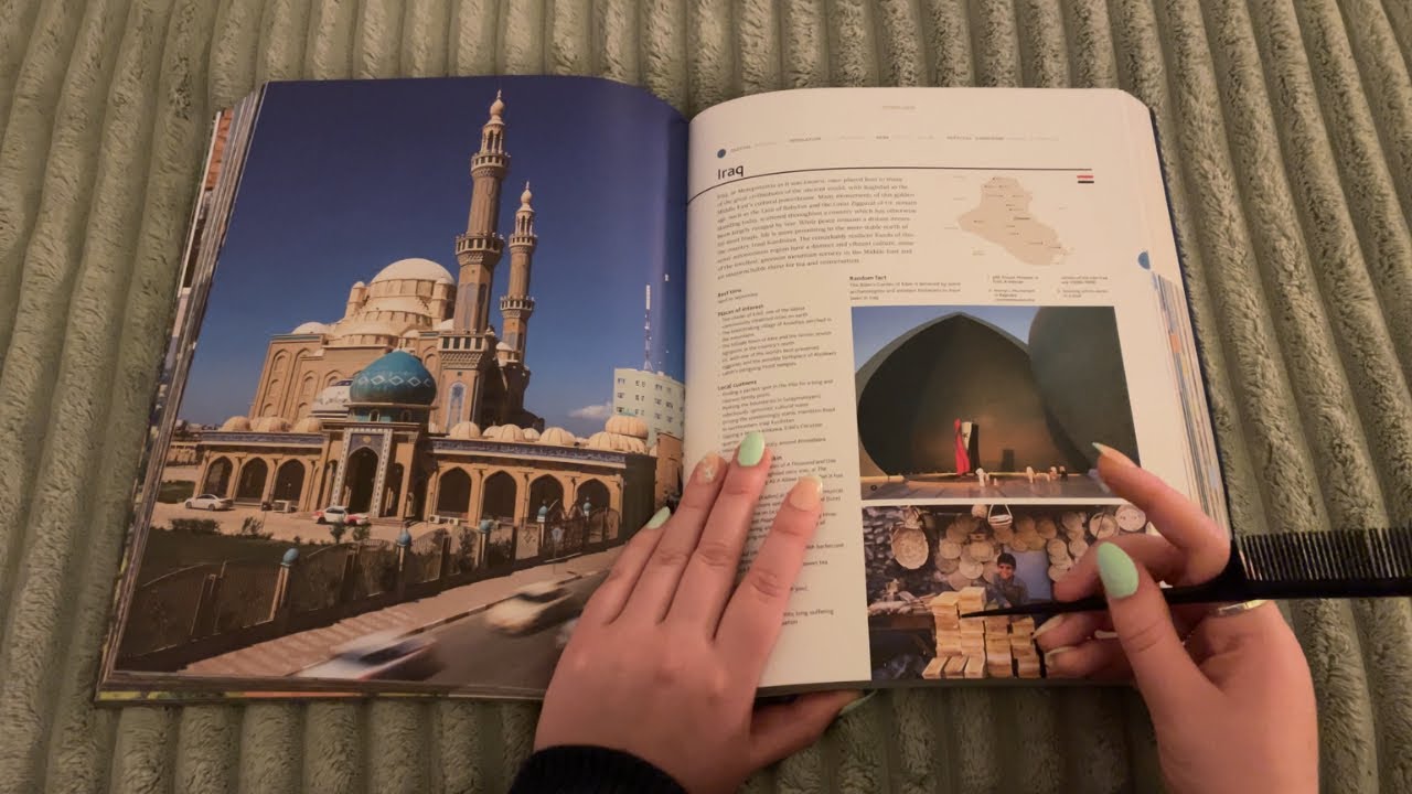 ASMR World Geography: Book Flip-Through (soft-spoken, tapping, tracing)