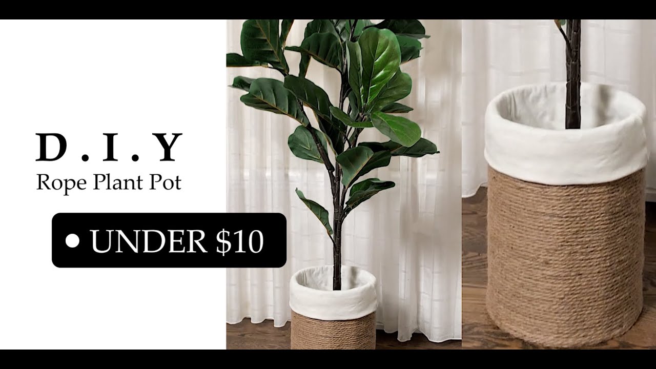 DIY ROPE PLANTER l Boho Inspired Dollar Store DIY | Short to Tall Plant
