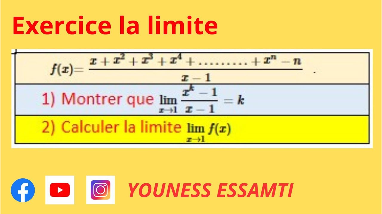 limite et continuité le calcul des limites 2 bac sm biof exercice 4