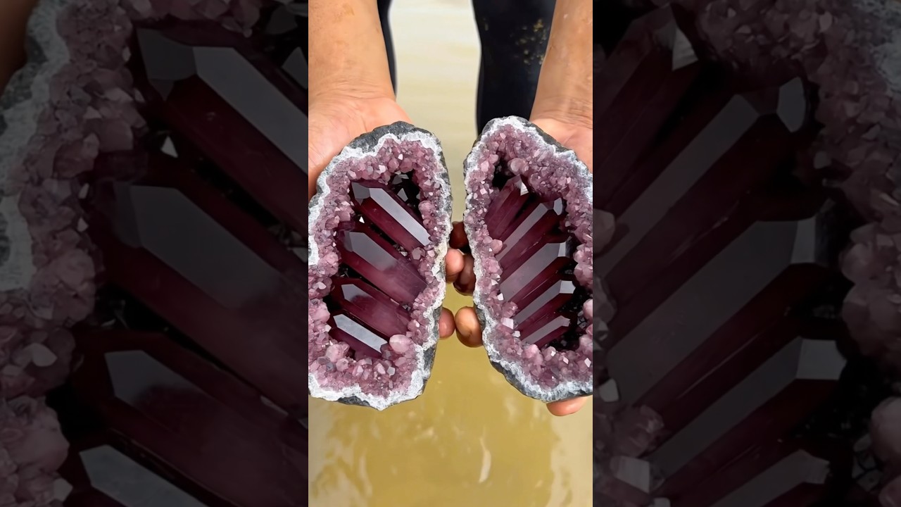 Wait Till You See The Inside Of This Purple Crystals #crystals #satisfying  #shorts #aivideo