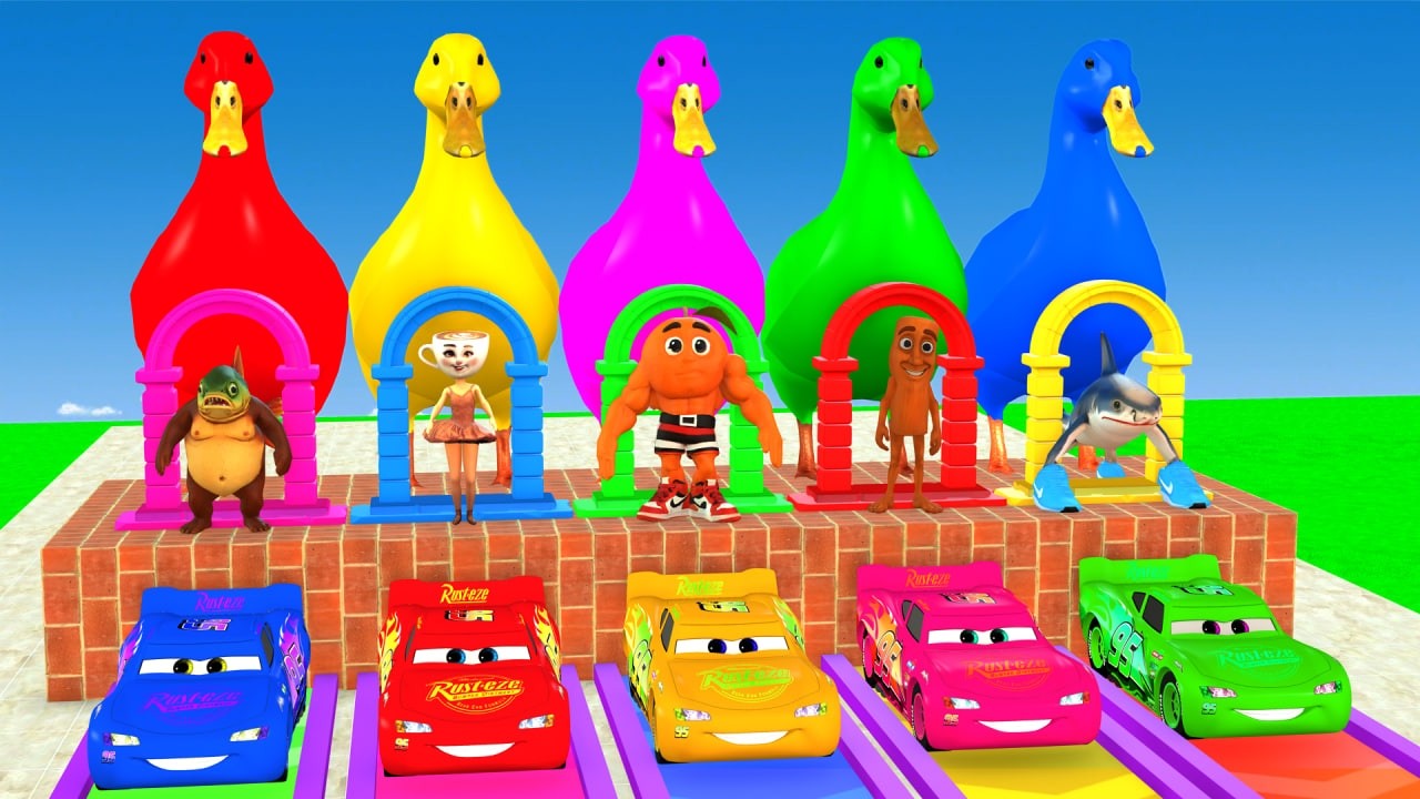 Long Slide Game With Cow Elephant Gorilla Hippopotamus Tiger 3d Animal Game Funny 3d Animals