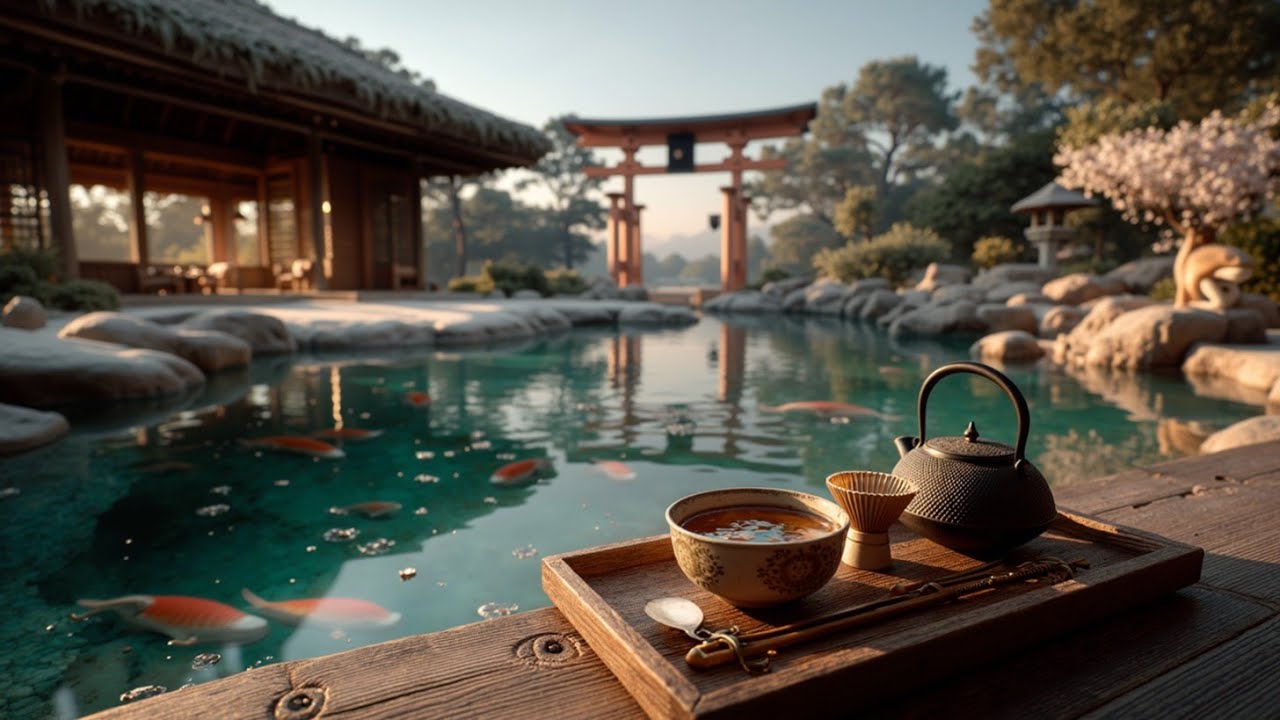Winter Zen Garden Ambiance | Relaxing Asian Music for Deep Meditation & Focus