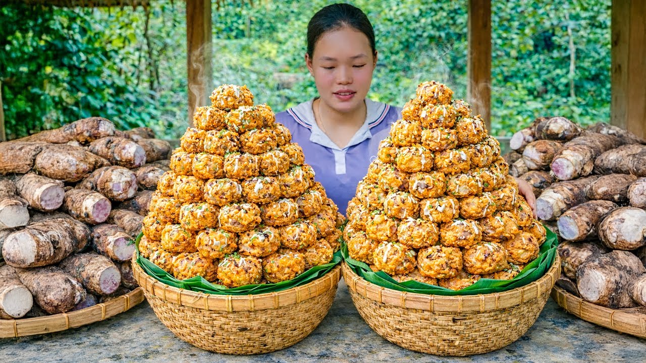 How to Make 1000 Taro Cakes - Donating to Poor Children - Live with Nature | Trieu Mai Huong