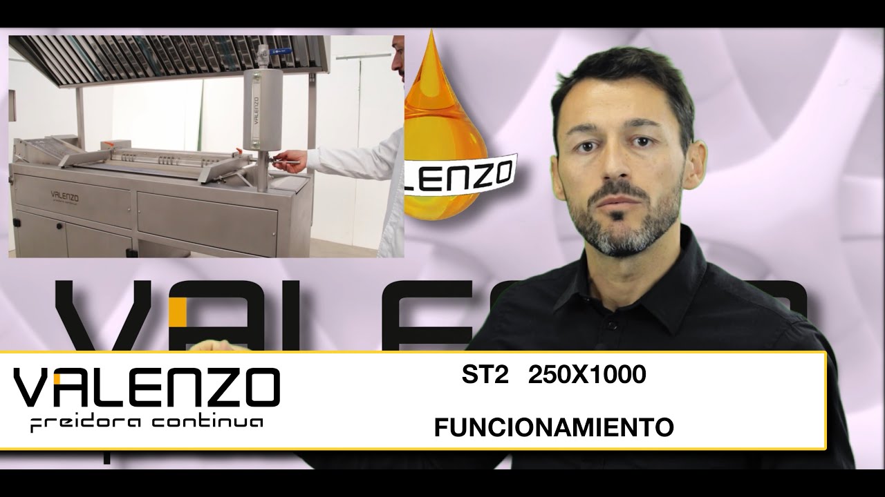 Valenzo, freidora continua modelo ST2 250X1000 funcionamiento