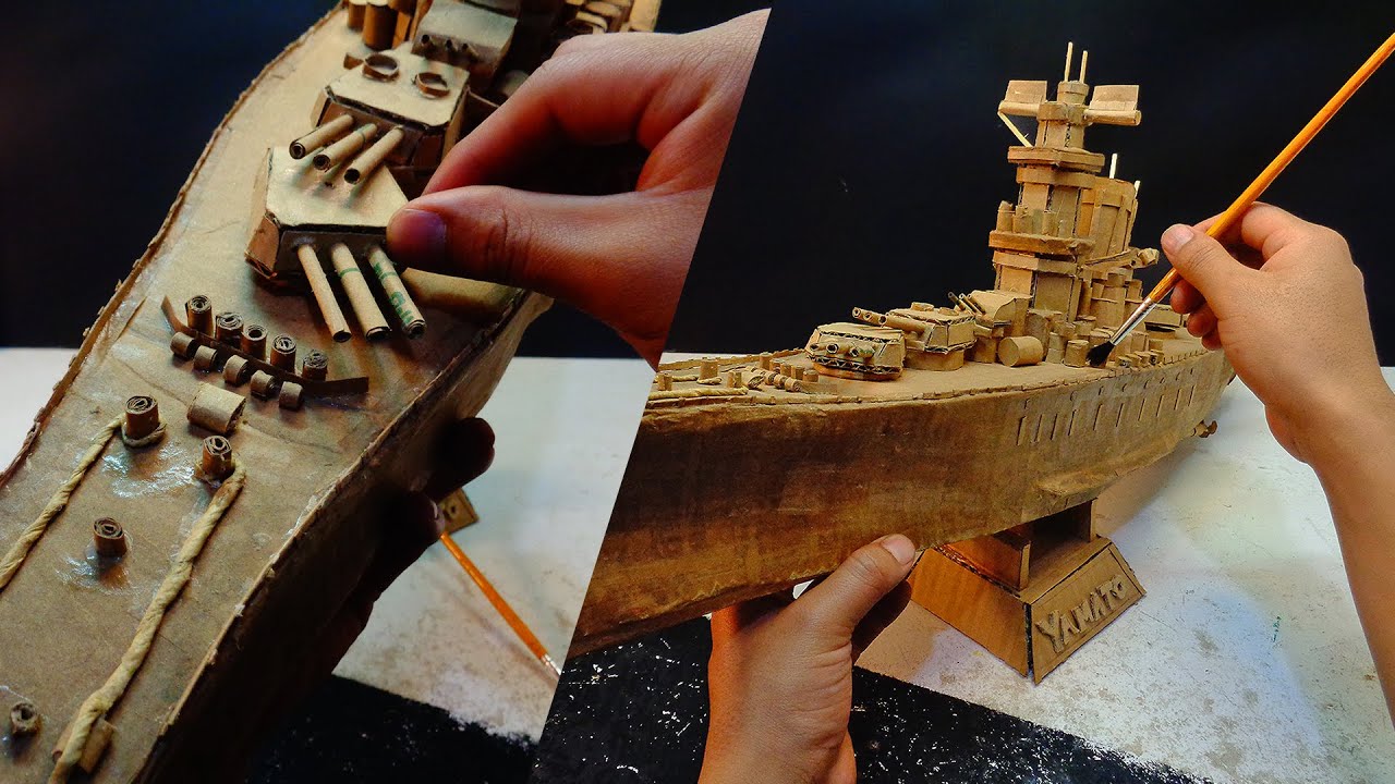 building Battleship Yamato from Cardboard | Timelapse