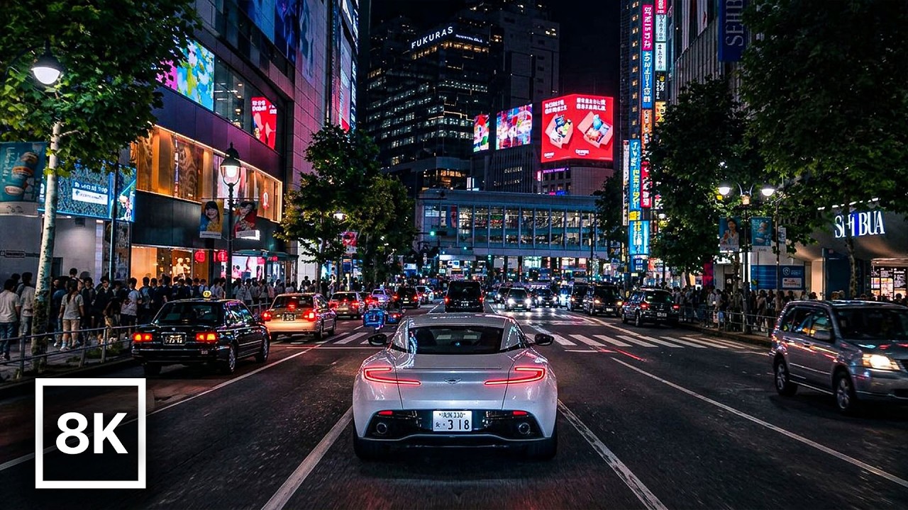Tokyo Night Drive from Shibuya to Skytree 🌃 / 8K 60fps HDR / Relaxing Lofi Beats