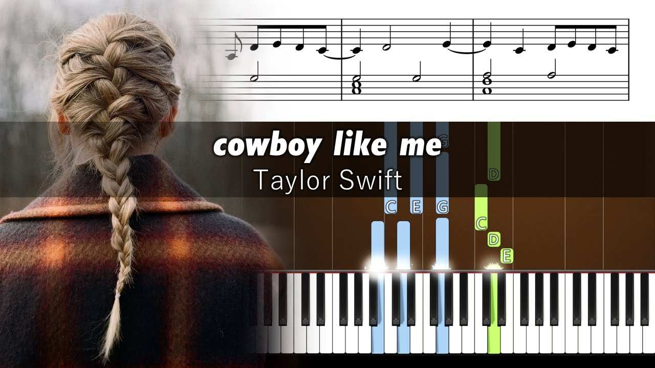 Taylor Swift - cowboy like me - Accurate Piano Tutorial with Sheet Music