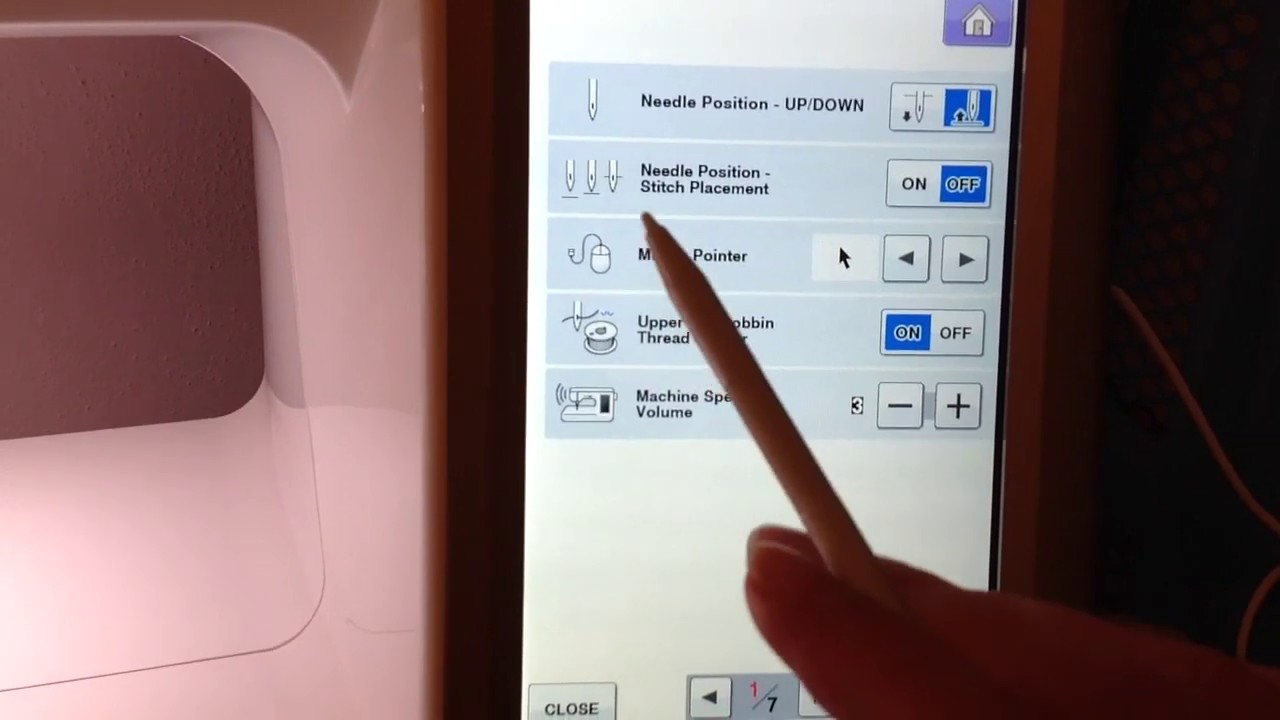 Baby Lock Spirit Settings Menu & Sensor Pen Calibration
