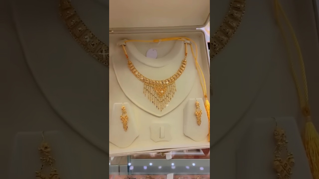 light weight gold necklace set design ❤️😍💞 #gold #jewellery #wedding #necklace #beautiful #trending