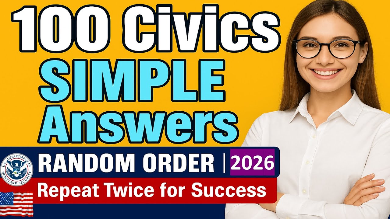 🇺🇸 Master the 100 U.S.  Civics Questions 2026 — Random Order, Repeat Twice for Success
