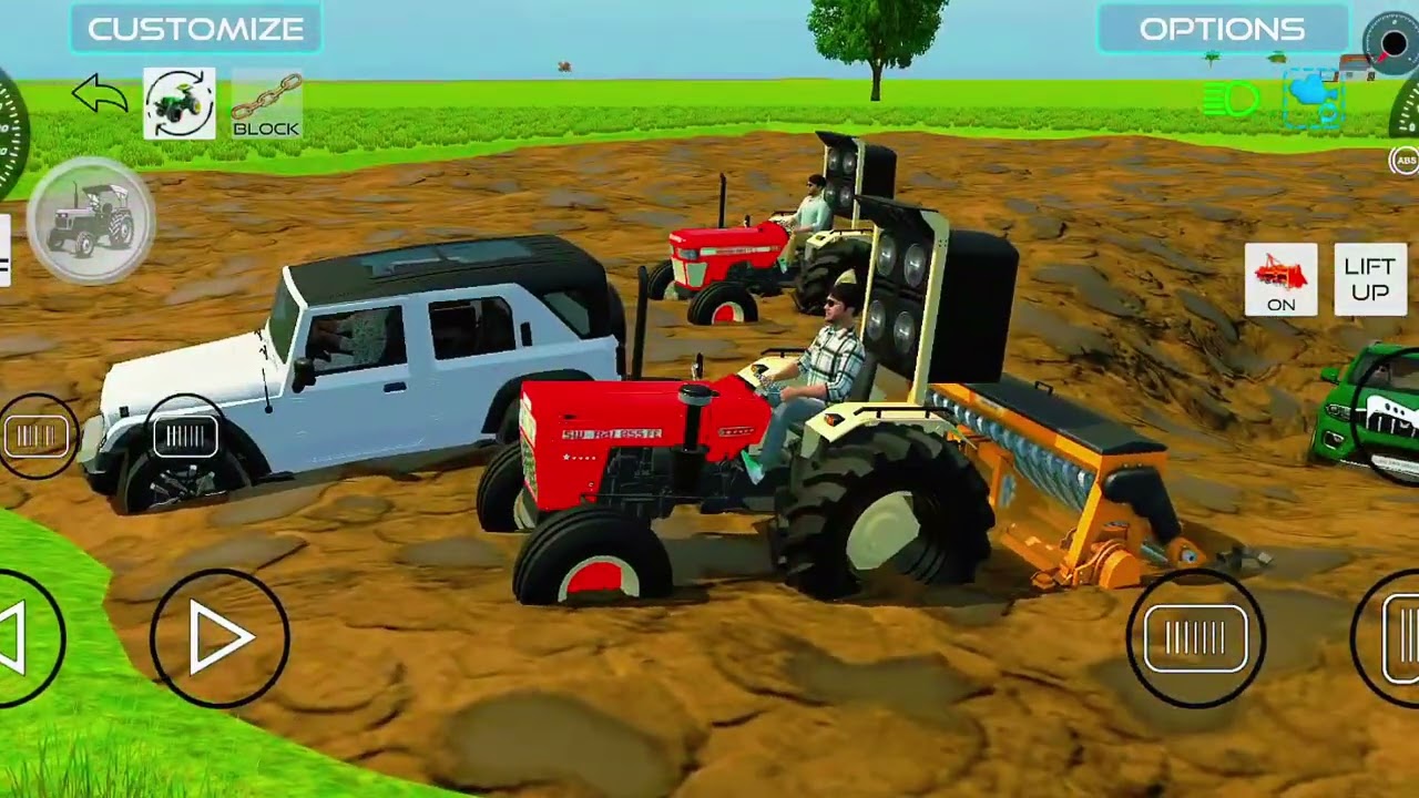 🚜 Village Jeep & Tractor Driving Game Gameplay | Offroad Life in India 2025 
