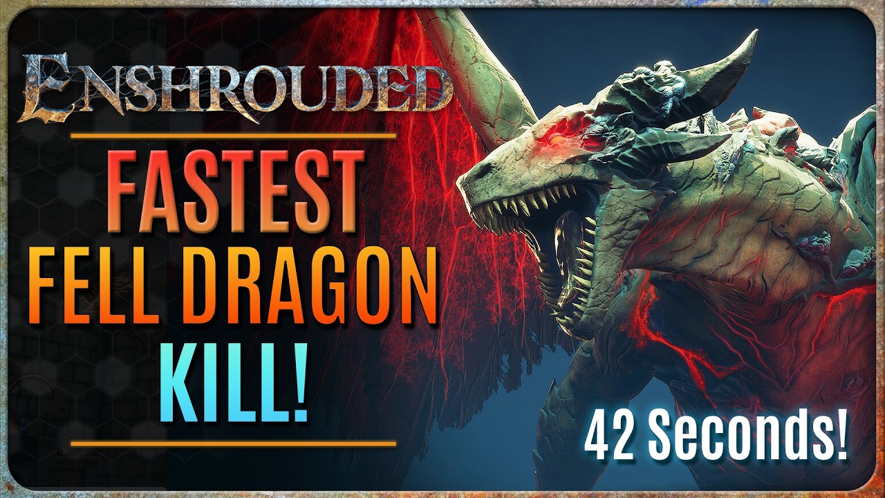 FELL DRAGON YOUNGLING BOSS SPEED KILL!! (42 Seconds) (update 8) [ENSHROUDED]