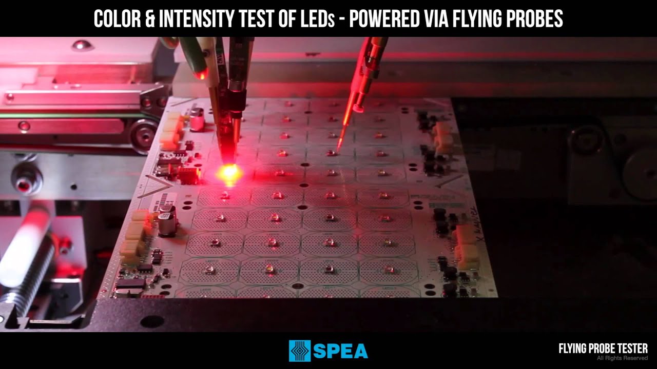 SPEA Flying Probe Tester S2 - Color & Intensity Test of LEDs Powered via Flying Probes