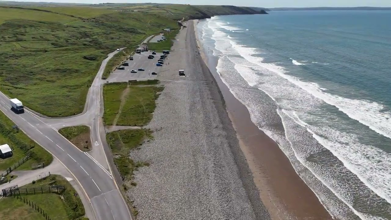 Newgale Beach - 4K Drone Footage - DJI Mini 4 Pro