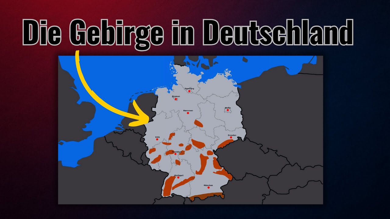 Die Gebirge in Deutschland - Darstellung auf einer Karte