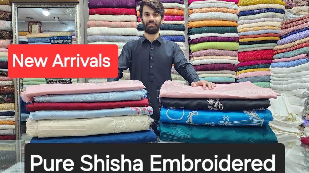 Shisha Silk 💯 Pure Aaree Kaam latest Embroidery Design Most Trending Fabric Party Wear Dresses 👗