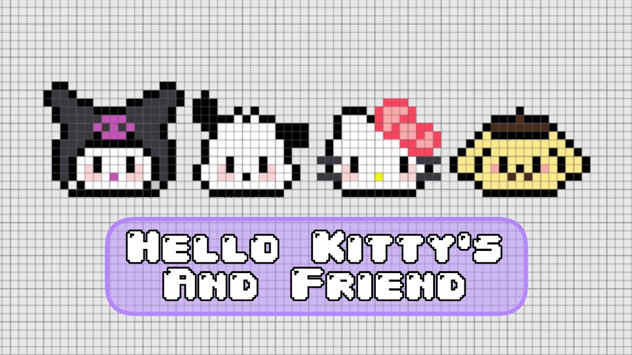 How to Draw Pixel Art | Hello Kitty's Anf Friend