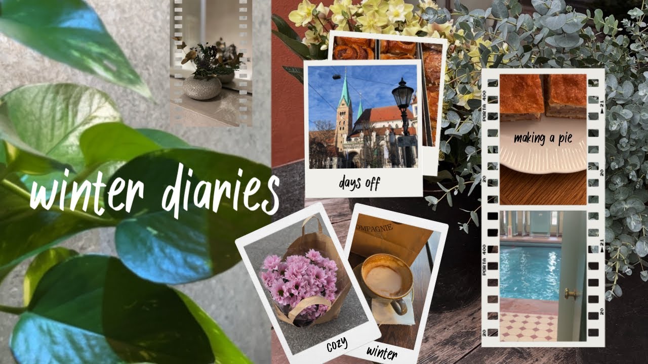 cozy winter days | going to the pool, making a pie, learning German 🇩🇪