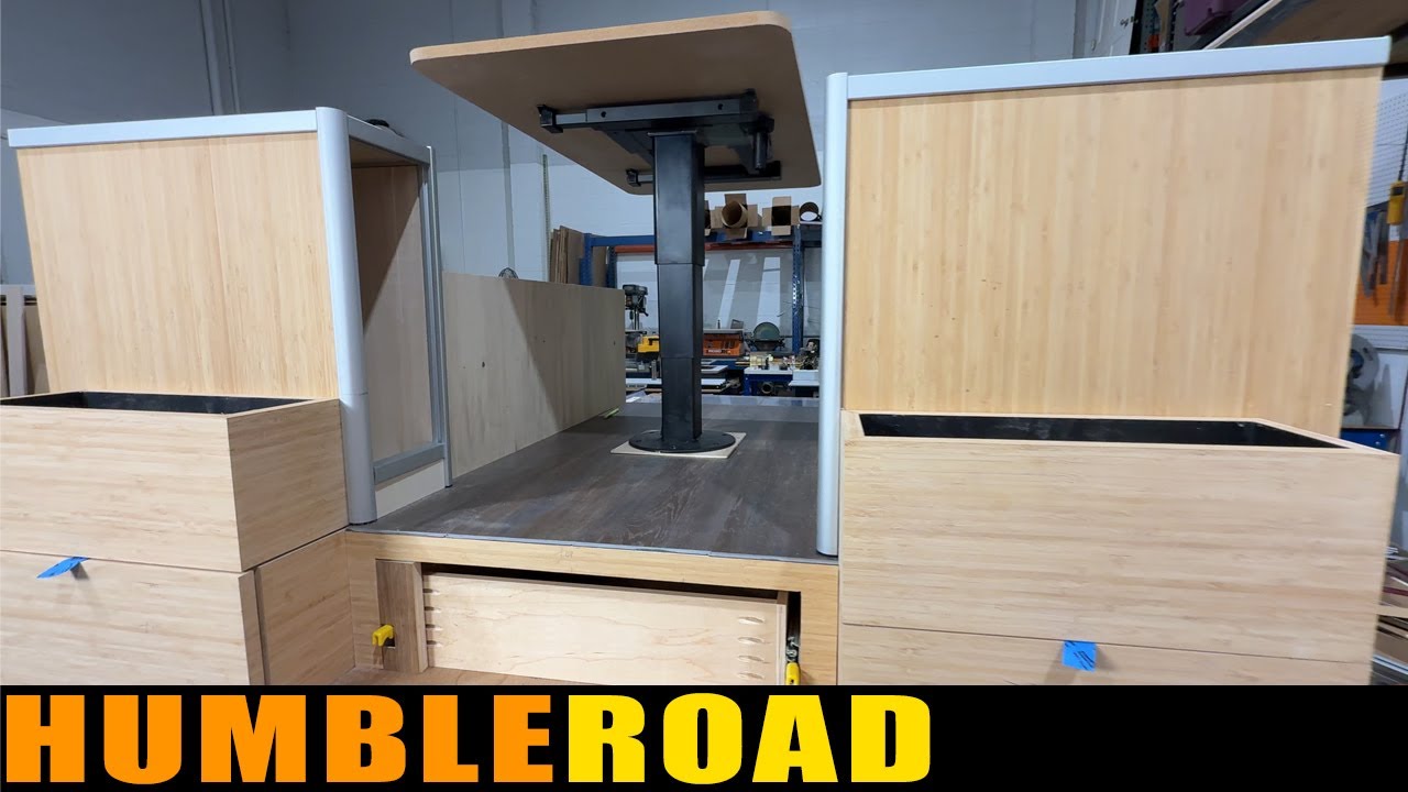 Humble Road explains the construction of a dinette and internal mechanicals in a Transit camper van.