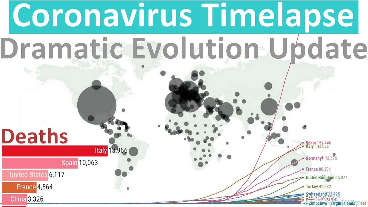 Coronavirus World Map Timelapse - How the virus spread (April update)