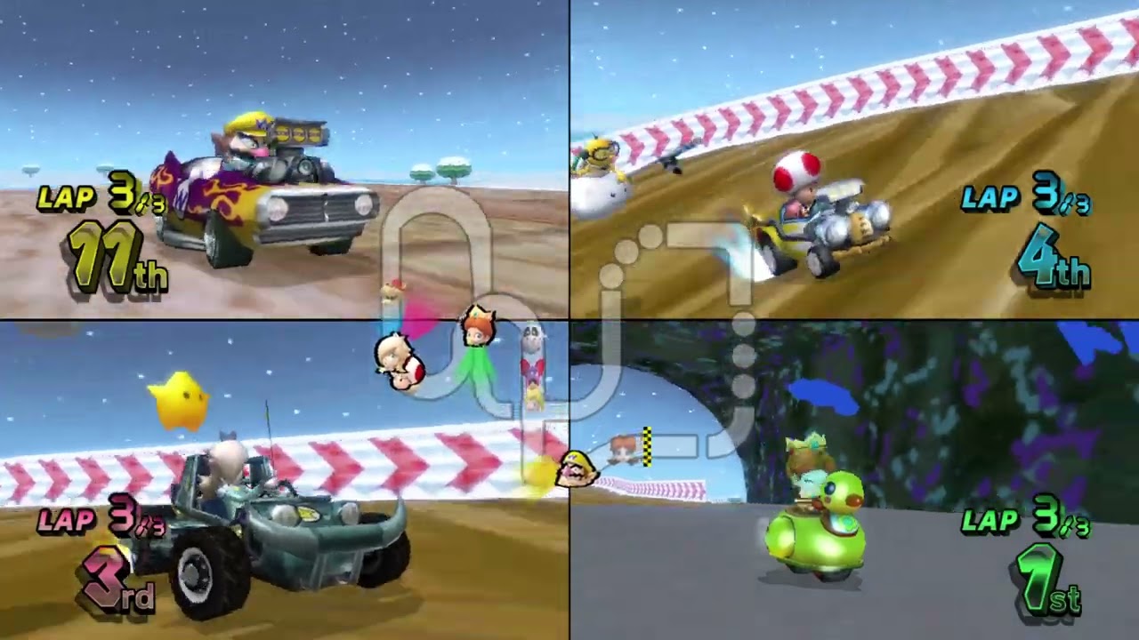 Mario Kart Wii Custom Tracks (Wiimms) ✦ 4 Players #788 (3 Tracks) 150cc